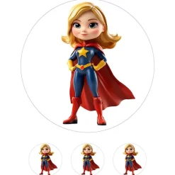 Oblea de Capitana Marvel - 20 cm - María Lunarillos