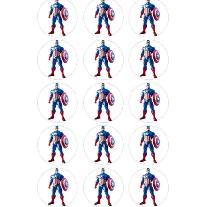 Oblea de Capitán América Avengers (Marvel) - 5 cm (15) - María Lunarillos