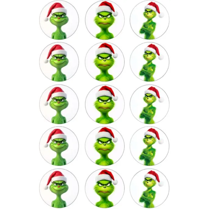 Oblea de El Grinch - 5 cm (15) - María Lunarillos