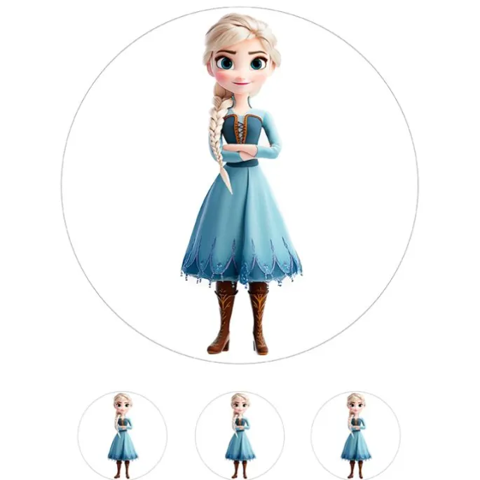 Oblea de Elsa Frozen - 20 cm - María Lunarillos