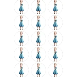 Oblea de Elsa Frozen - 5 cm (15) - María Lunarillos