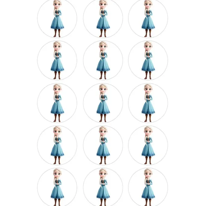 Oblea de Elsa Frozen - 5 cm (15) - María Lunarillos