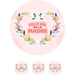 Oblea de Feliz Día de la Madre 2 - 20 cm - María Lunarillos