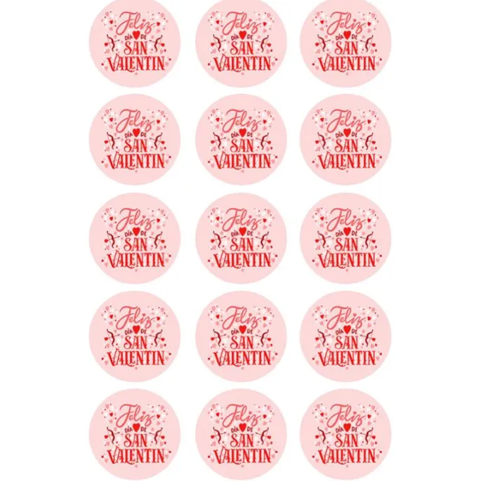 Oblea de Feliz día de San Valentín - 5 cm (15) - María Lunarillos