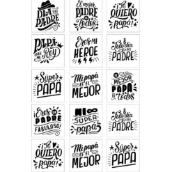 Oblea de Frases del Día del Padre - 5 cm (15) - María Lunarillos