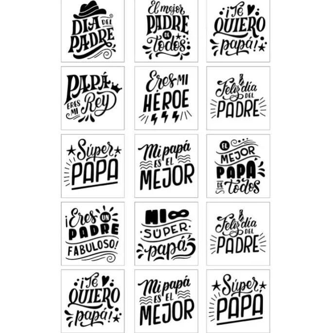 Oblea de Frases del Día del Padre - 5 cm (15) - María Lunarillos
