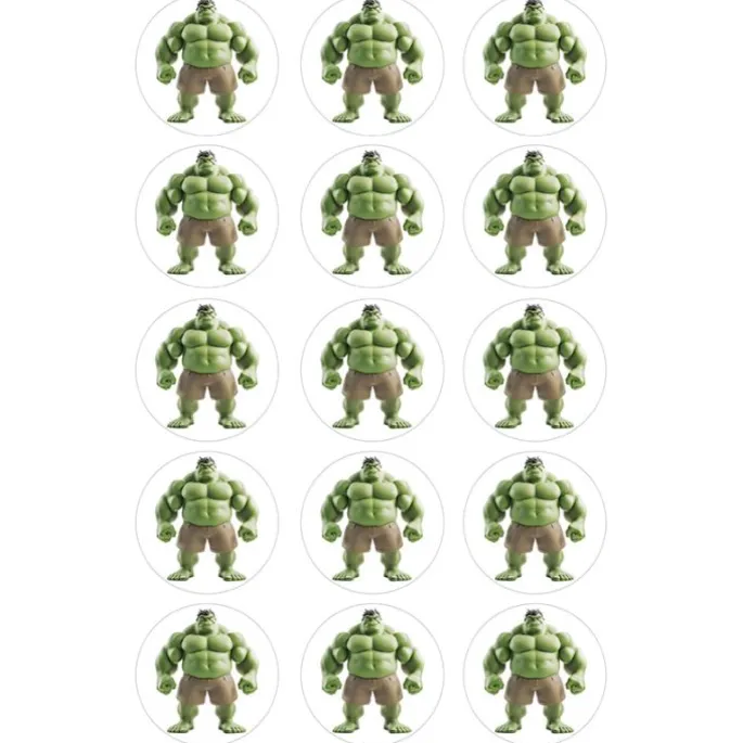 Oblea de Hulk - 5 cm (15) - María Lunarillos