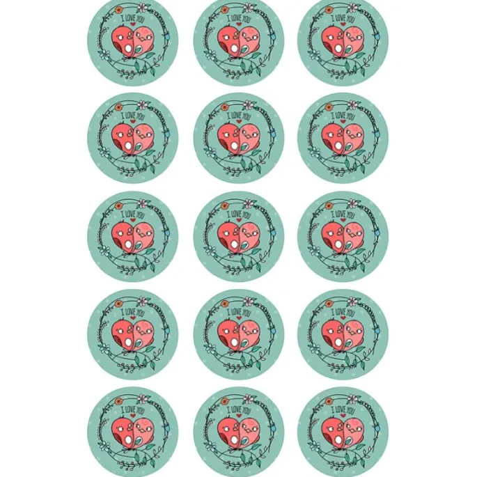 Oblea de I Love You - 5 cm (15) - María Lunarillos