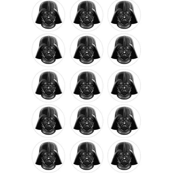 Oblea de la máscara de Darth Vader - 5 cm (15) - María Lunarillos