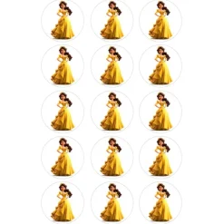 Oblea de la princesa Bella - 5 cm (15) - María Lunarillos