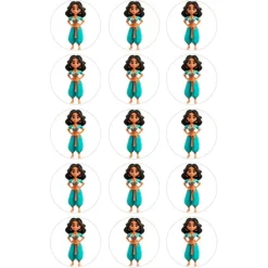 Oblea de la Princesa Jasmín - 5 cm (15) - María Lunarillos