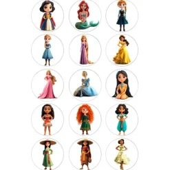 Oblea de las Princesas Disney - 5 cm (15) - María Lunarillos
