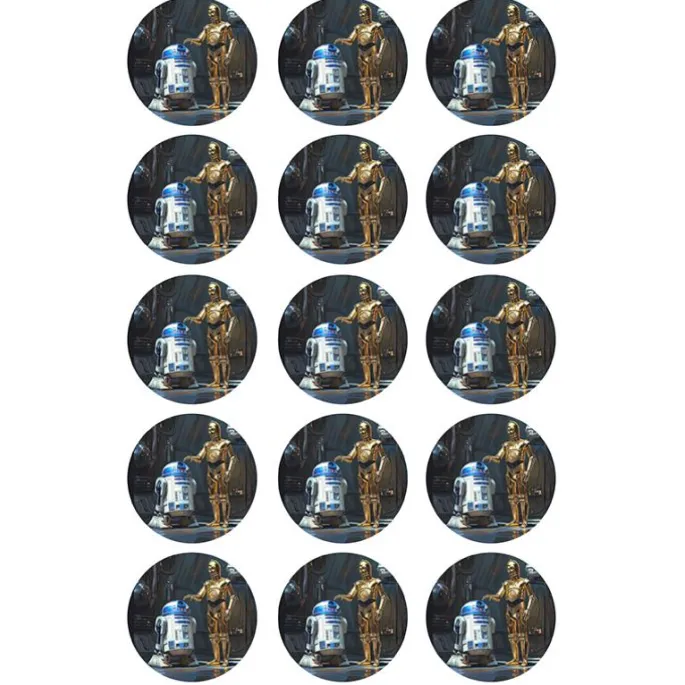 Oblea de los robots R2-D2 y C-3PO - 5 cm (15) - María Lunarillos
