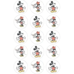 Oblea de Mickey y Minnie Mouse - 5 cm (15) - María Lunarillos