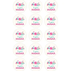 Oblea de Te quiero Mamá - 5 cm (15) - María Lunarillos