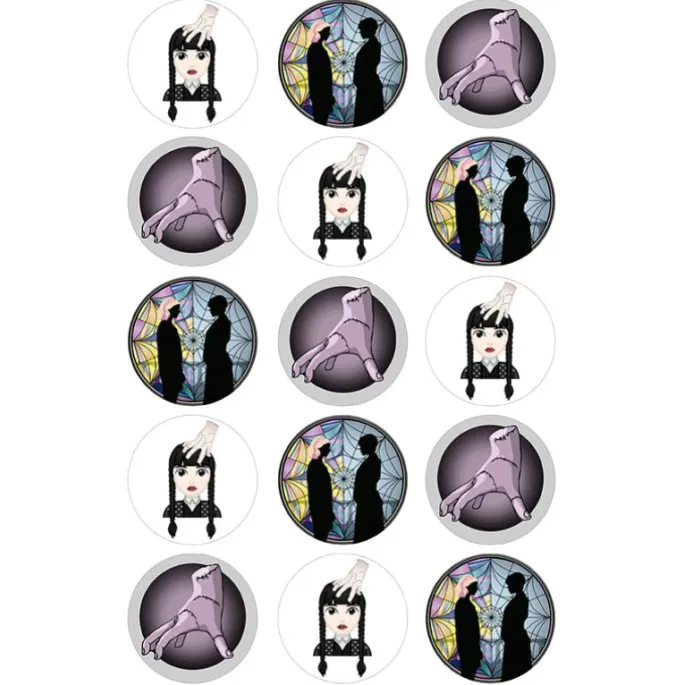 Oblea familia Addams 5 cm (15) - María Lunarillos