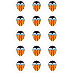 Oblea fútbol Escudo Valencia C.F. 5 cm (15) - María Lunarillos