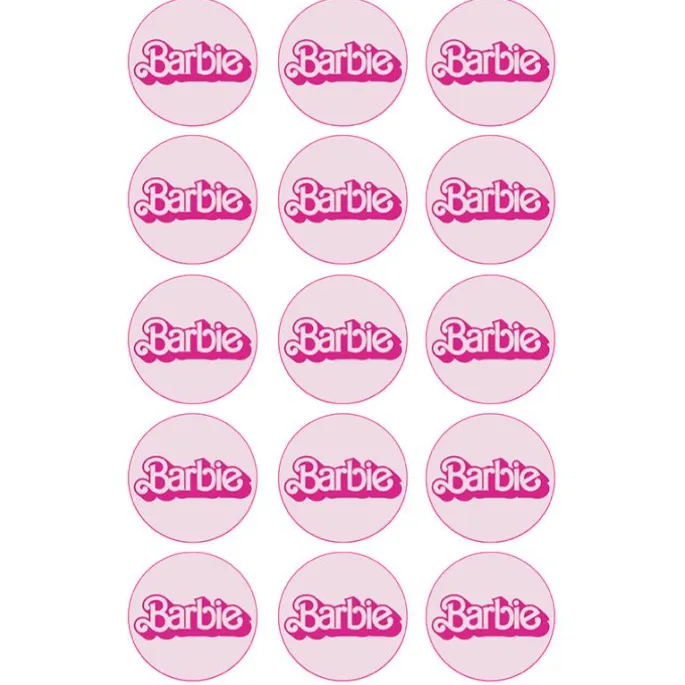 Oblea palabra Barbie 5 cm (15) - María Lunarillos