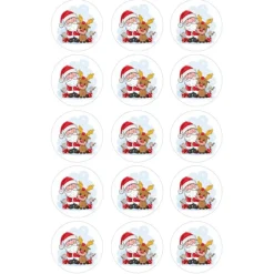 Oblea Papá Noel y Reno - 5 cm (15) - María Lunarillos