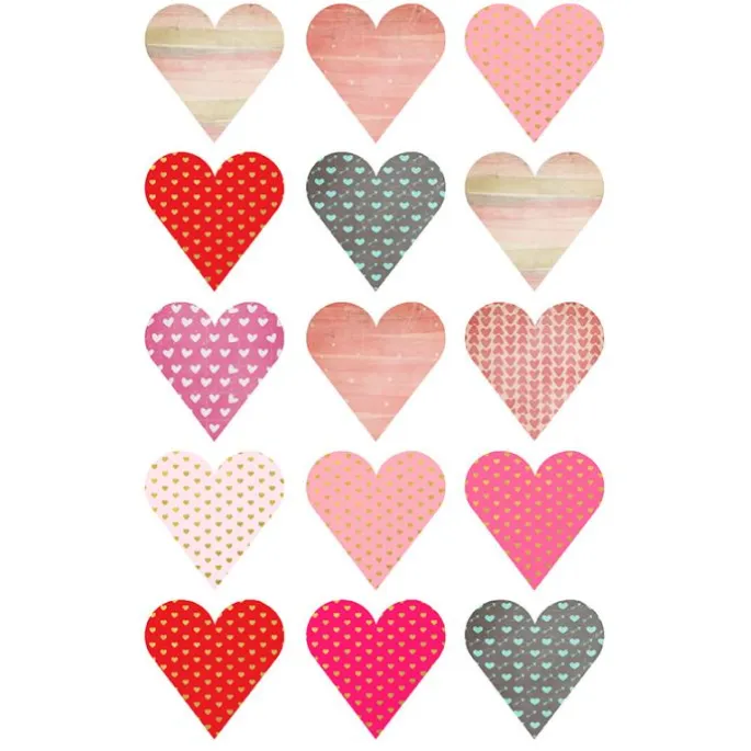 Oblea San Valentín corazones estampados 5 cm (15) - María Lunarillos