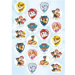 Obleas Patrulla Canina para galletas y cupcakes 3,4 cm (20) - Sin gluten - Dekora