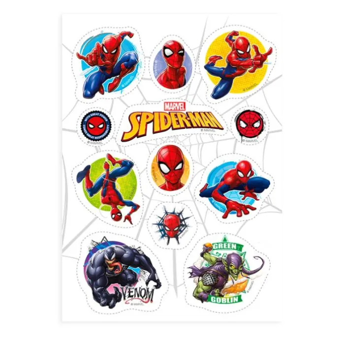 Obleas Spiderman para galletas y cupcakes (12) - Sin gluten - Dekora