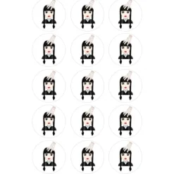 Oblea Wednesday Addams o Miércoles Addams 5 cm (15) - María Lunarillos