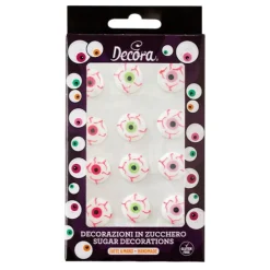 Ojos de azúcar sangrientos de colores (12) - Sin gluten - Decora