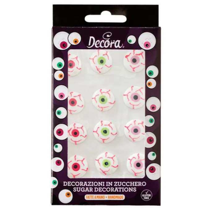 Ojos de azúcar sangrientos de colores (12) - Sin gluten - Decora