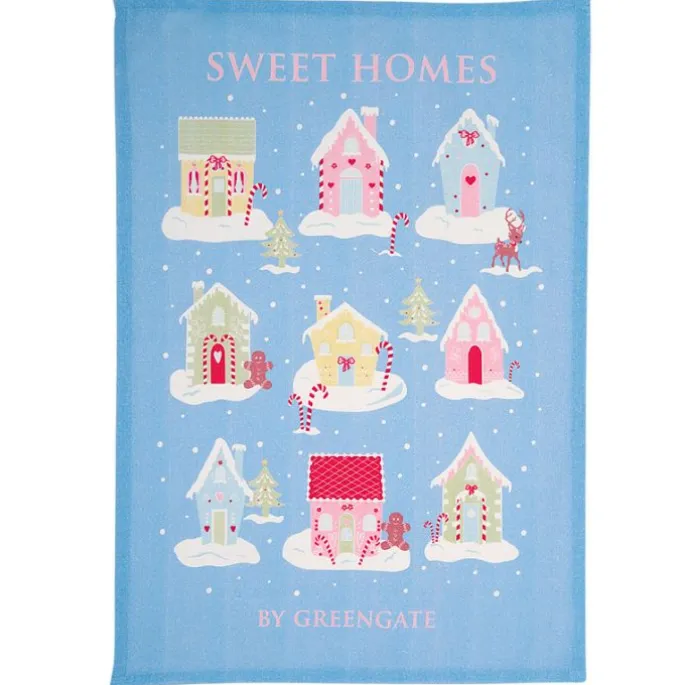 Pack con molde, plato, paño y servilleta - Laura Home Christmas Dusty Blue - Greengate