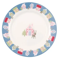 Pack con molde, plato, paño y servilleta - Laura Home Christmas Dusty Blue - Greengate
