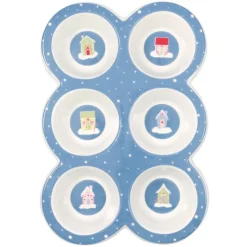 Pack con molde, plato, paño y servilleta - Laura Home Christmas Dusty Blue - Greengate