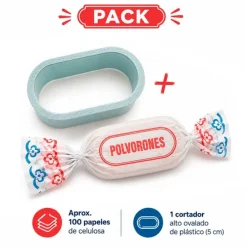 Pack cortador y 100 papeles para polvorones