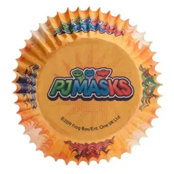 Pack de fiesta: 8 platos, 8 vasos, 25 cápsulas, 1 guirnalda y 1 mantel - PJ Masks