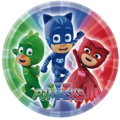 Pack de fiesta: 8 platos, 8 vasos, 20 servilletas y 1 guirnalda - PJ Masks