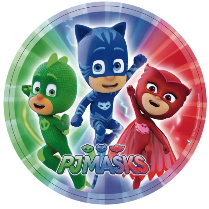 Pack de fiesta: 8 platos, 8 vasos, 20 servilletas y 1 guirnalda - PJ Masks