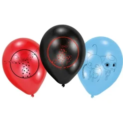 Pack de fiesta: 20 servilletas, 8 platos, 8 vasos y 6 globos - Ladybug