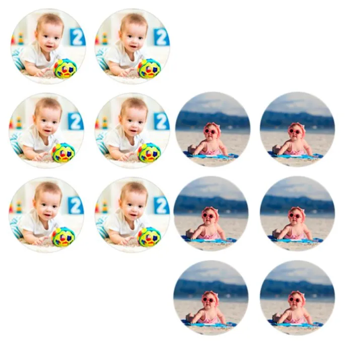 Pack de 2 papeles comestibles Burn Away - Círculos de 8 cm - Impresión personalizada