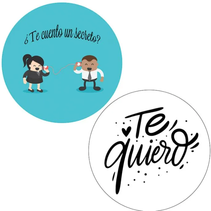Pack papeles comestibles burn ¿Te cuento un secreto? (Te quiero) 19 cm - María Lunarillos
