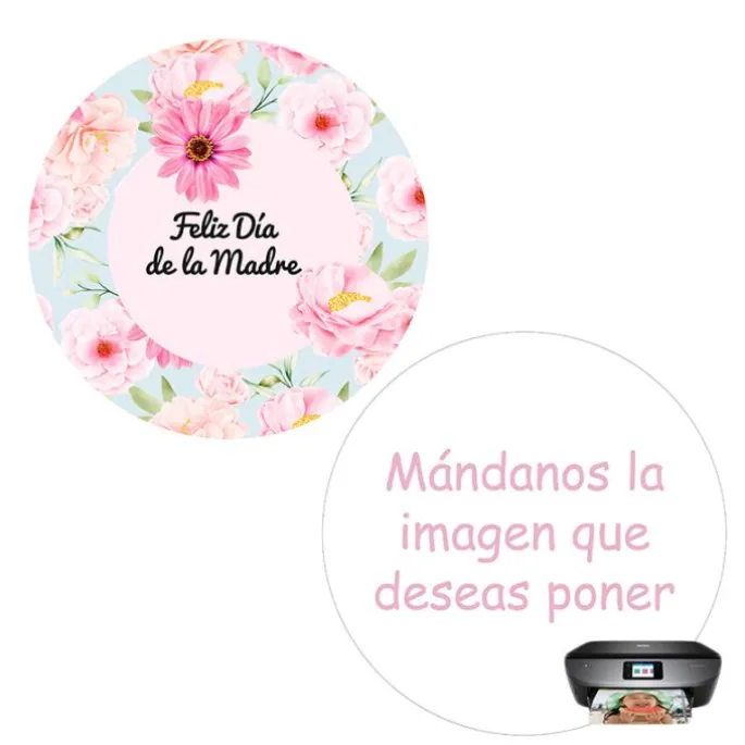 Pack papeles comestibles burn Feliz Día de la Madre 17 cm - María Lunarillos