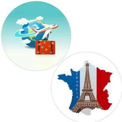 Pack papeles comestibles burn Viaje Francia 19 cm - María Lunarillos