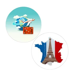 Pack papeles comestibles burn Viaje Francia 14 cm - María Lunarillos