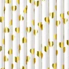 Pajitas de papel corazones dorados metalizados (10) - PartyDeco