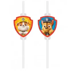Pajitas de papel Patrulla Canina (4) - Decorata Party