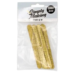 Palos para helados y cakesicles dorados glitter (10) - Simply Making