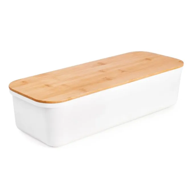 Panera baguette con tapa tabla de corte de madera - Ibili