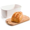 Panera con tapa tabla de corte de madera - Ibili