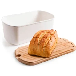 Panera con tapa tabla de corte de madera - Ibili