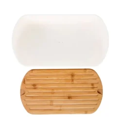 Panera con tapa tabla de corte de madera - Ibili