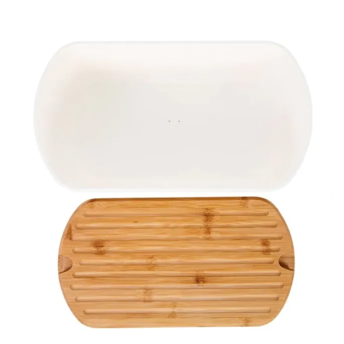 Panera con tapa tabla de corte de madera - Ibili